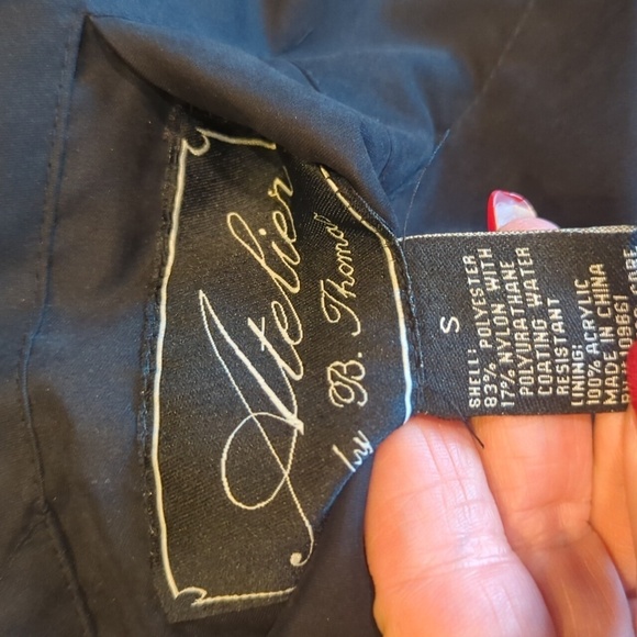 Vtg Atelier reversible plush black faux fur/cloth Old Money warm zip jacket sz S - Picture 6 of 10